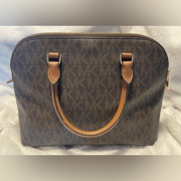 MK Michael Kors Cindy Medium Logo & Leather Satchel - Picture 6 of 11